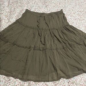 Olive Green Women's Cotton Skirt